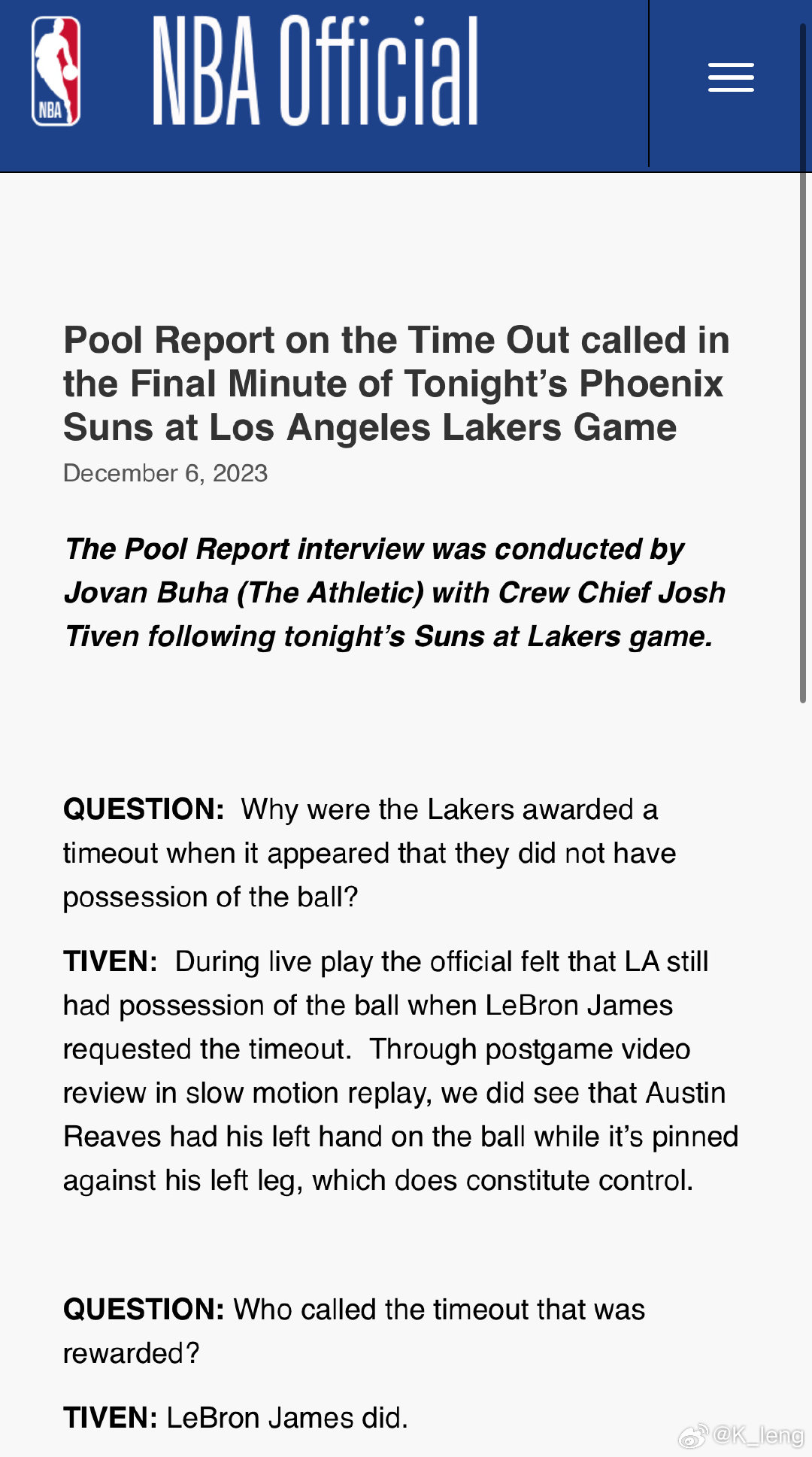 NBA裁判报告,从争议到透明化的漫长旅程 NBA裁判报告,从争议到透明化的漫长旅程