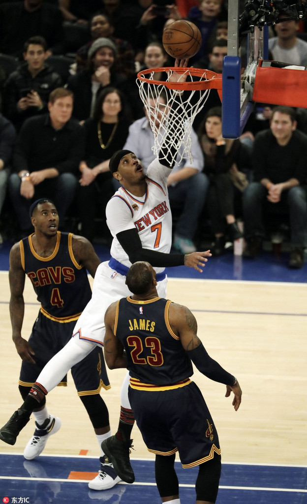 2017年NBA常规赛，骑士VS尼克斯的经典对决