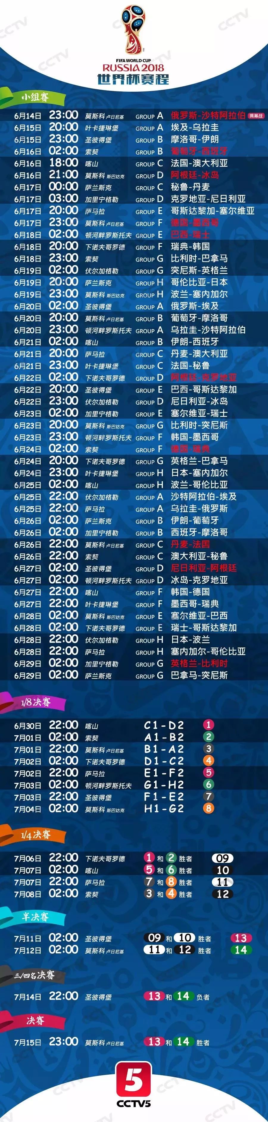 2018足球世界杯时间一览表，激情与荣耀的盛宴