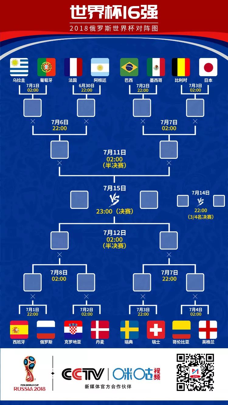 世界杯16强对阵时间，激情与悬念的碰撞
