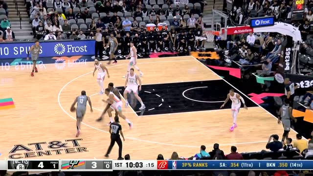 篮网vs马刺，上半场激战与战术解析