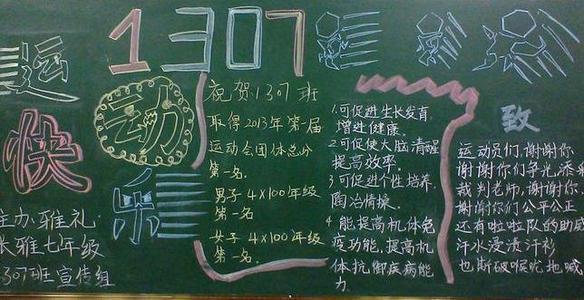 健康运动，活力四射的校园风景线——黑板报设计灵感与意义